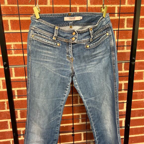 Red Valentino Double Button Straight Leg Stretch Denim Jeans, IT 44 US 6 - Picture 6 of 10